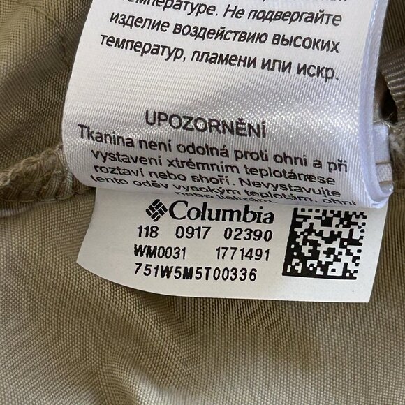 90s Y2K Columbia Dad Jacket Tan Lightweight Hooded Jacket Zip Pockets Mens 2XL - Picture 13 of 14